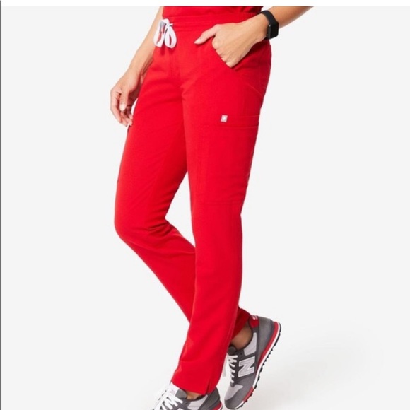 Figs Pants & Jumpsuits Figs Yola Skinny Red Scrub Pants Poshmark